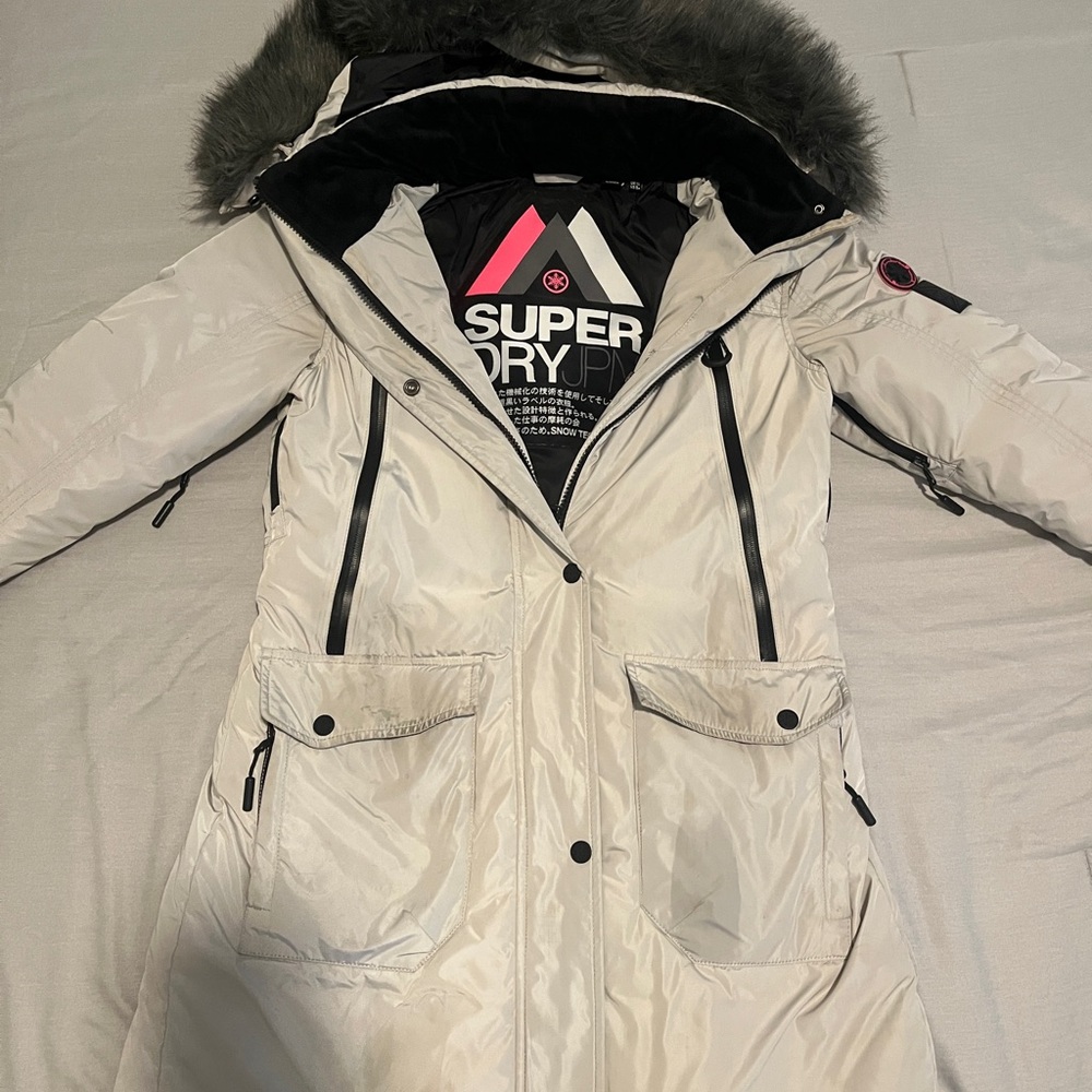 Superdry Women's Cream Parka Coat
